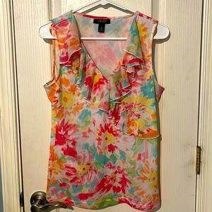 Chaps Dress Multi Color Tank Top